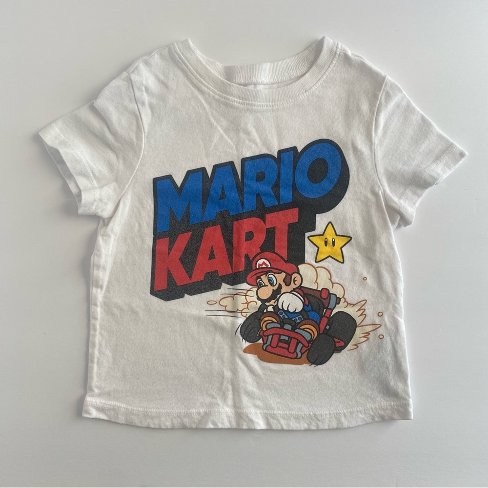 Old Navy White Mario Short Sleeve Boy T-Shirt, 2T